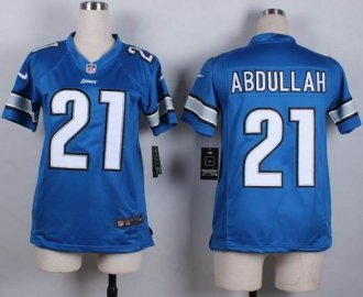 Women Nike Lions #21 Ameer Abdullah Light Blue Team Color Stitched NFL Elite jersey