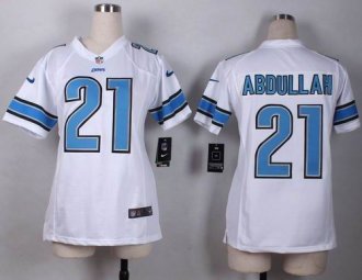 Women Nike Lions #21 Ameer Abdullah White Stitched NFL Elite Jersey