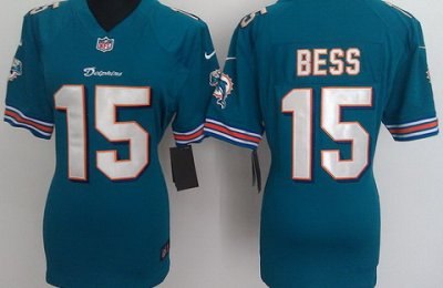 Women NEW Miami Dolphins 15 Davone Bess Green Jerseys