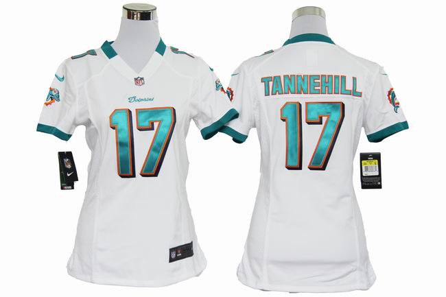 Women NEW Miami Dolphins 17 Ryan Tannehill White Jerseys