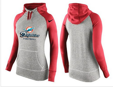 Women Nike Miami Dolphins Performance Hoodie Grey & Red