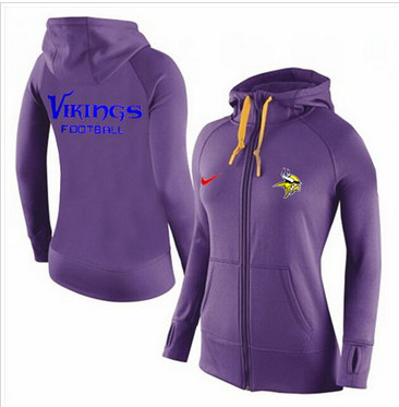 Women Nike Minnesota Vikings Full-Zip Performance Hoodie Purple_1