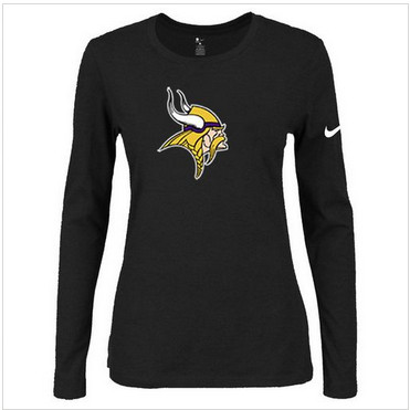 Women Nike Minnesota Vikings Of The City Long Sleeve Tri-Blend NFL T-Shirt Black