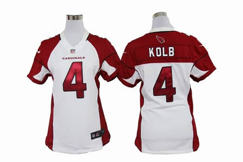 Women NEW NFL Arizona Cardinals 4 Kevin Kolb White Jerseys