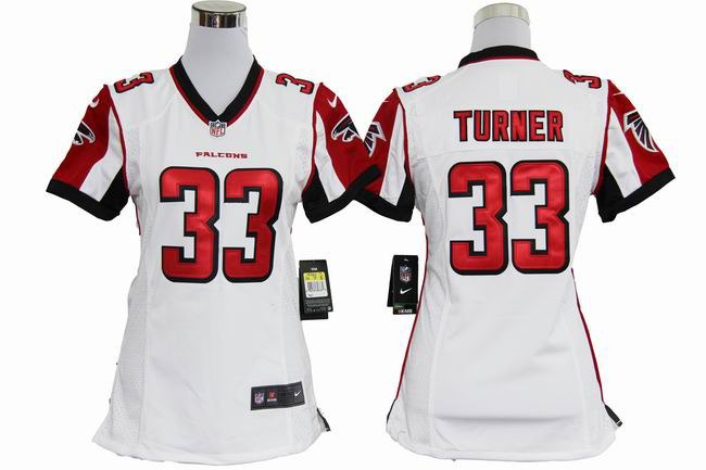 Women NEW NFL Atlanta Falcons 33 Michael Turner White jerseys