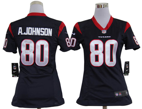 women NFL houston texans 80 johnson game jerseys