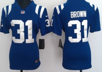 Women NEW NFL Indianapolis Colts 31# Donald Brown Blue Jerseys