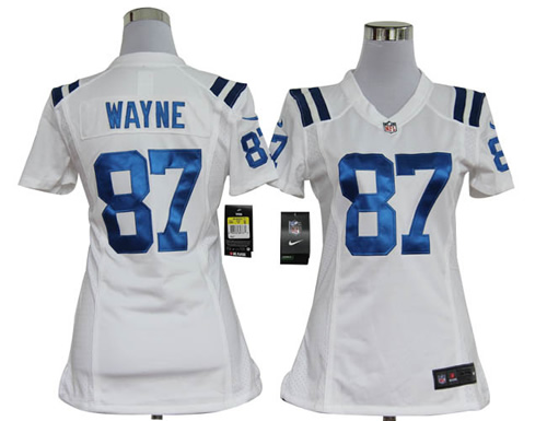 Women NEW NFL Indianapolis Colts 87 Reggie Wayne White Jerseys