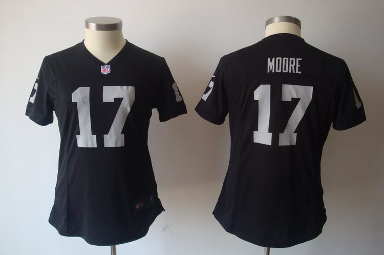 Women NEW NFL Oakland Raiders #17 Denarius Moore Black Jerseys