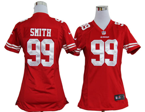 Women NEW NFL San Francisco 49ers 99 Aldon Smith Red Jerseys