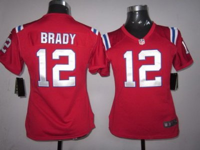 Women NEW NFL New England Patriots 12 Tom Brady Red Jerseys