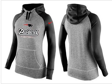 Women Nike New England Patriots Performance Hoodie Grey & Black