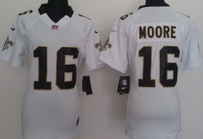Women NEW New Orleans Saints 16 Lance Moore White NEW NFL Jerseys