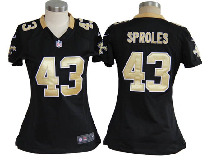 Women NEW New Orleans Saints 43 Darren Sproles Black Jerseys