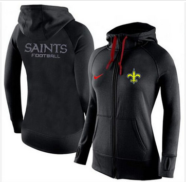 Women Nike New Orleans Saints Full-Zip Performance Hoodie Black