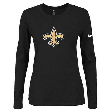 Women Nike New Orleans Saints Of The City Long Sleeve Tri-Blend NFL T-Shirt Black