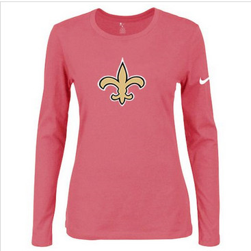 Women Nike New Orleans Saints Of The City Long Sleeve Tri-Blend NFL T-Shirt Pink
