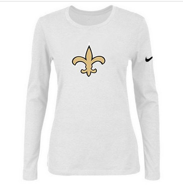 Women Nike New Orleans Saints Of The City Long Sleeve Tri-Blend NFL T-Shirt White