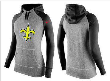 Women Nike New Orleans Saints Performance Hoodie Grey & Black_2