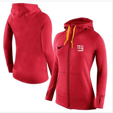 Women Nike New York Giants Full-Zip Performance Hoodie Red