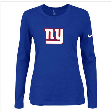 Women Nike New York Giants Of The City Long Sleeve Tri-Blend NFL T-Shirt Blue