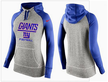 Women Nike New York Giants Performance Hoodie Grey & Blue_1