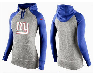 Women Nike New York Giants Performance Hoodie Grey & Blue_2