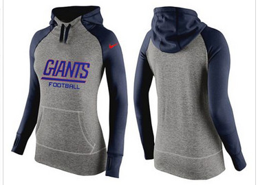 Women Nike New York Giants Performance Hoodie Grey & Dark Blue