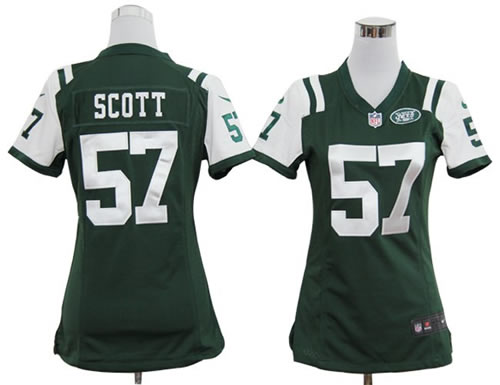 Women NEW New York Jets 57 Bart Scott Green Jerseys