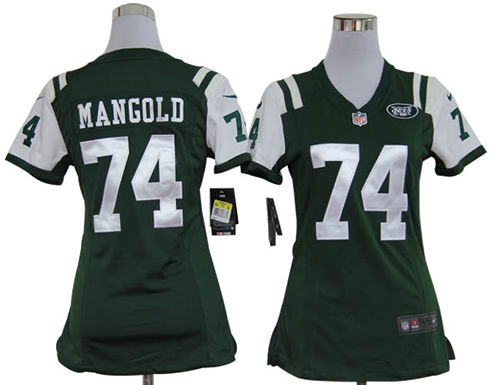 Women NEW New York Jets 74 Nick Mangold Green Jerseys
