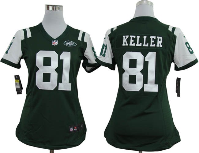 Women NEW New York Jets 81 Dustin Keller Green Jerseys