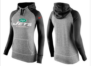 Women Nike New York Jets Performance Hoodie Grey & Black