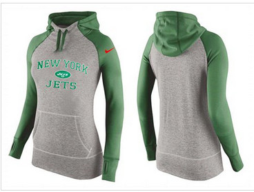 Women Nike New York Jets Performance Hoodie Grey & Green_1