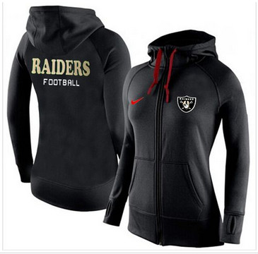 Women Nike Oakland Raiders Full-Zip Performance Hoodie Black_1