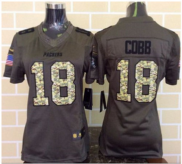 Women Nike Packers #18 Randall Cobb Green Stitched NFL Limited Salute to Service Jersey