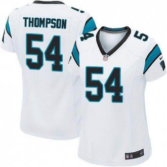 Women Nike Panthers #54 Shaq Thompson White Stitched NFL Elite Jersey