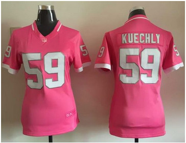 Women Nike Panthers #59 Luke Kuechly Pink Stitched NFL Elite Bubble Gum Jersey