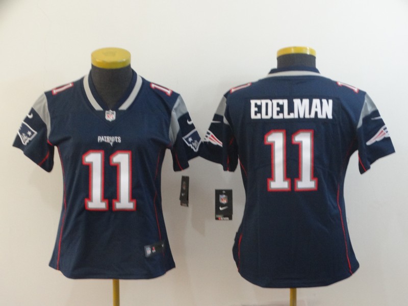 Women Nike Patriots 11 Julian Edelman Navy Women Vapor Untouchable Limited Jersey