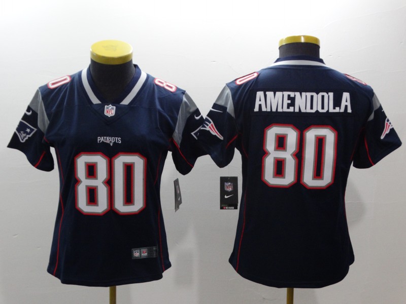 Women Nike Patriots 80 Danny Amendola Navy Women Vapor Untouchable Player Limited Jersey