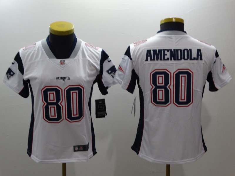 Women Nike Patriots 80 Danny Amendola White Women Vapor Untouchable Player Limited Jersey