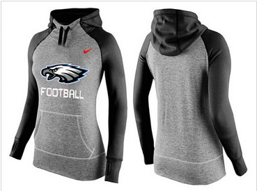 Women Nike Philadelphia Eagles Performance Hoodie Grey & Black_1