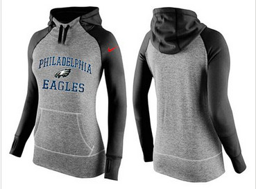 Women Nike Philadelphia Eagles Performance Hoodie Grey & Black_2