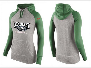 Women Nike Philadelphia Eagles Performance Hoodie Grey & Green_1
