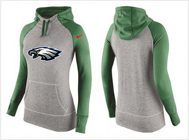 Women Nike Philadelphia Eagles Performance Hoodie Grey & Green_2