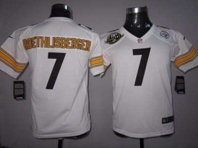 Women NEW Pittsburgh Steelers #7 Ben Roethlisberger White NEW NFL Jerseys W 80 Anniversary Patch