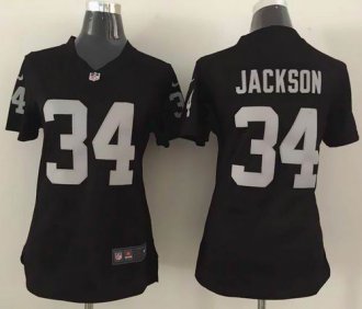 Women Nike Raiders #34 Bo Jackson Black Team Color Stitched NFL Elite Jersey