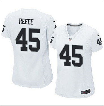 Women Nike Raiders #45 Marcel Reece White Stitched NFL Elite Jersey