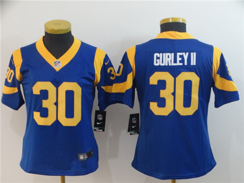 Women Nike Rams 30 Todd Gurley II Royal Women Vapor Untouchable Limited Jersey