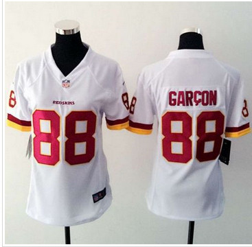 Women Nike Redskins #88 Pierre Garcon White Stitched NFL Elite Jersey