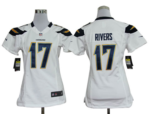 women NEW san diego chargers 17# philip rivers white jerseys